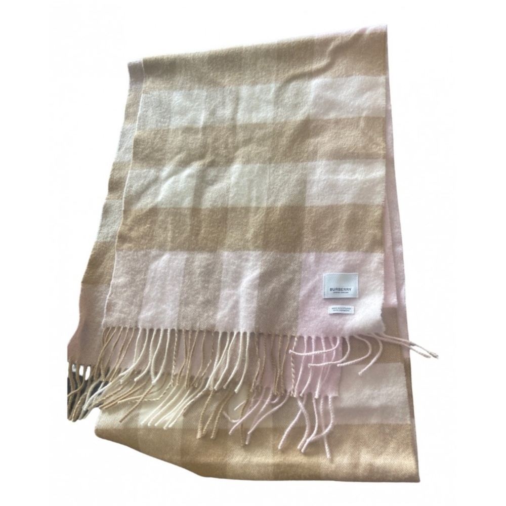 New blush pink and beige Burberry cashmere scarf